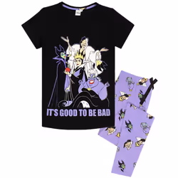 Disney Womens Black Villains Pyjamas - S