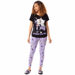 Disney Womens Black Villains Pyjamas - L