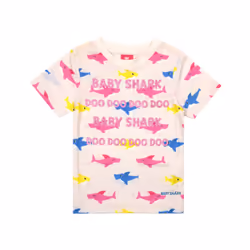 Baby Shark Short Sleeved T-Shirt (Girls Pink) - 1-2 Years