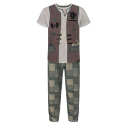 Disney Short Sleeve Long Leg Pyjama Set (Boys Brown) - 11-12 Years