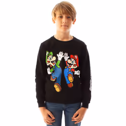 Nintendo Sweatshirt (Boys Black) - 7-8 Years