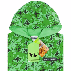 Minecraft Creeper All Over Print Boys Green Zip Up Hoodie - 11-12 Years