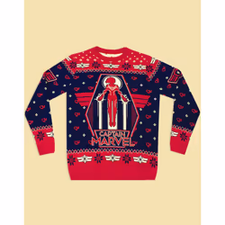 Marvel Christmas Jumper (Womens Black) - Medium