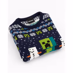 Minecraft Christmas Jumper (Boys Blue) - 11-12 Years