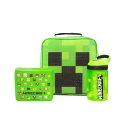 Minecraft Lunch Bag Bottle and Snack Pot (Boys Green)