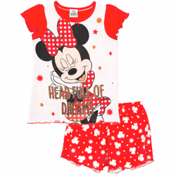 Disney Short Sleeve Short Leg Pyjama Set (Girls Red) - 3-4 Years