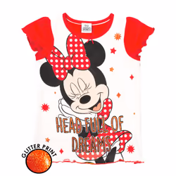 Disney Short Sleeve Short Leg Pyjama Set (Girls Red) - 3-4 Years