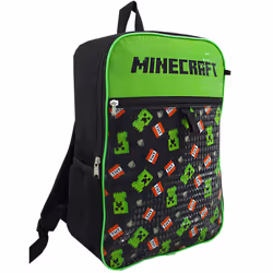 Minecraft Creeper Backpack | Creeper TNT 5 Piece Set | Gamer School Rucksack Lunch Box Pencil & Case Bottle One Size