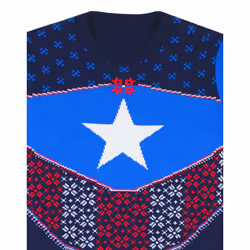 Marvel Captain America Shield Blue/Red Knitted Jumper Sweater - 2XL