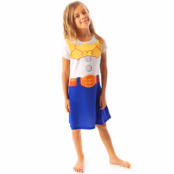 Disney Short Sleeve Skater Dress (Girls White) - 5-6 Years