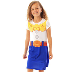 Disney Short Sleeve Skater Dress (Girls White) - 7-8 Years