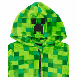 Minecraft Creeper Onesie For Boys & Girls | Kids Green Soft Pixelated Sleepsuit with Creeper Face Hood | Children's Gamer All In One Pyj - 12-13 Years