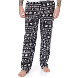 Disney Nightmare Before Christmas Loungepants For Men | Adults Jack Skellington Pyjama Trousers | Black Drawstring PJ Bottoms - S