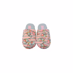 Dumbo Slippers for Women | Ladies Grey & Pink Polyester Slip On House Shoes with Grip Sole | Adults Gifts 5-6 UK