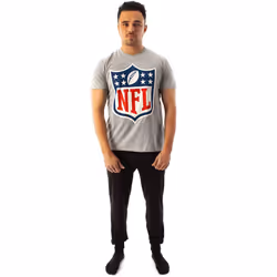 NFL Short Sleeve Long Leg Pyjama Set (Mens Grey)