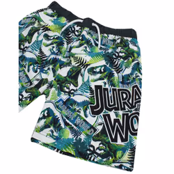 Jurassic World Swim Shorts For Boys | Kids Tyrannosaurus T Rex Dinosaur Swimming Trunks Pants | Children's Green Swimwear - 7-8 Years