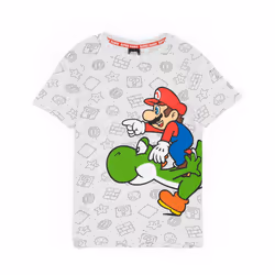 Nintendo Super Mario And Yoshi Boy's Kids Grey Character T-Shirt Top - 6-7 Years