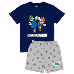 Super Mario Pyjamas Boys Shorts | Nintendo Kids Blue OR Red Short PJs | Luigi Mario T Shirt & Bottoms Nightwear Game Merchand ...