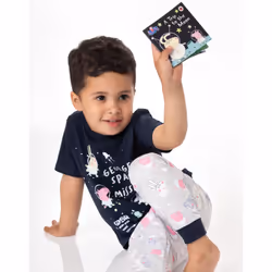 Peppa Pig George Pyjamas For Boys & Girls | Story Book Included Kids Space Mission T Shirt And Trousers Pjs | Childrens TV Show Merchan - 18-24 Months