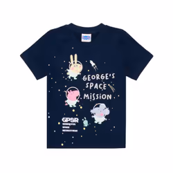 Peppa Pig George Pyjamas For Boys & Girls | Story Book Included Kids Space Mission T Shirt And Trousers Pjs | Childrens TV Show Merchandis - 3-4 Years