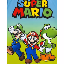 Super Mario Swimsuit For Boys | Blue Green Two Piece Top & Shorts Bathing Suit | Kids Gamer UV50+ Sun Safe Swimming Costume - 11-12 Years