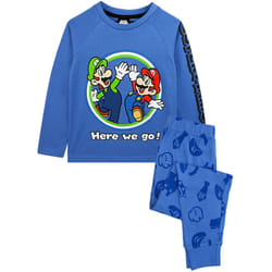 Nintendo Long Sleeve Long Leg Pyjama Set (Boys Blue) - 7-8 Years