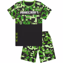 Minecraft Short Sleeve Short Leg Pyjama Set (Boys Green) - 8-9 Years