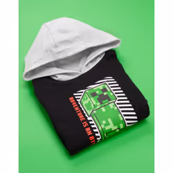 Minecraft Hoodie For Boys | Kids Green Creeper Black Grey Hooded Jumper | Game Clothing Merchandise - 13-14 Years