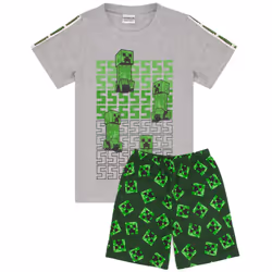 Minecraft Boys Green All-Over Print Pyjamas - Green, 7-8 Years