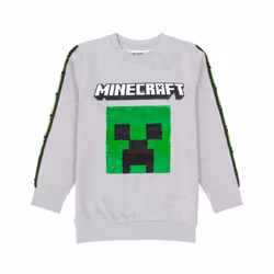 Minecraft Kids Grey Creeper & Tnt Sweatshirt - 7-8 Years