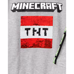 Minecraft Kids Grey Creeper & Tnt Sweatshirt - 7-8 Years