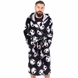 Disney Mens Black Jack Skellington Bathrobe - S