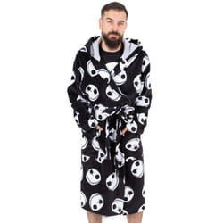 Disney Mens Black Jack Skellington Bathrobe - L