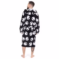 Disney Mens Black Jack Skellington Bathrobe - XL