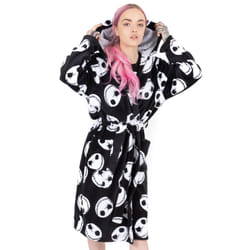Disney The Nightmare Before Christmas Dressing Gown Womens Black Pjs Bathrobe - L