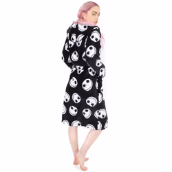 Disney The Nightmare Before Christmas Dressing Gown Womens Black Pjs Bathrobe - L