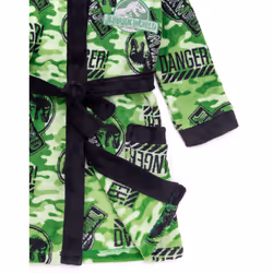 Jurassic World Dressing Gown Boys Kids Camo T Rex Pjs Bathrobe Robe - 8-9 Years