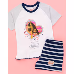 DreamWorks Girls Blue Spirit Pyjamas - Short Leg, 6-7 Years