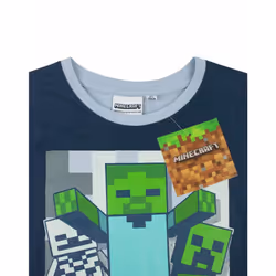 Minecraft Short Sleeve Short Leg Pyjama Set (Boys Blue) - 8 Years