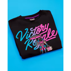 Fortnite Sweater Boys Kids Victory Royale Game Black Jumper T-Shirt - 15-16 Years