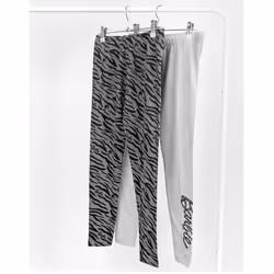 Barbie Leggings 2 Pack Girls Kids Animal Print Grey Black Full Length - 3-4 Years