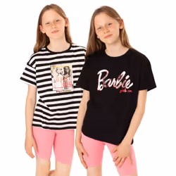 Barbie Short Sleeved T-Shirt (Girls Black) - 5-6 Years