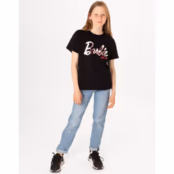 Barbie Short Sleeved T-Shirt (Girls Black) - 5-6 Years