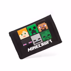 Minecraft Velcro Wallet (Unisex Kids Black)