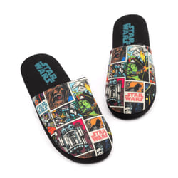 Star Wars Slippers Mens Adults Comic Slip-On Black House Shoes - 11-12 UK