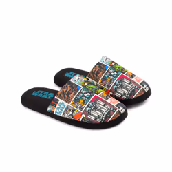 Star Wars Slippers Mens Adults Comic Slip-On Black House Shoes - 11-12 UK
