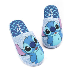 Disney Lilo And Stitch Slippers Womens Ladies Slip On Blue House Loafers - 5-6 UK