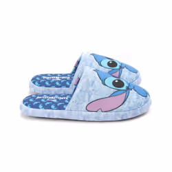 Disney Lilo And Stitch Slippers Womens Ladies Slip On Blue House Loafers - 5-6 UK