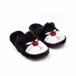 Disney Cinderella Lucifer Slippers Fluffy Cat Womens Ladies Black - 3-4 UK
