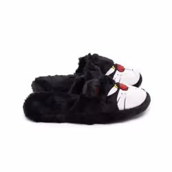 Disney Cinderella Lucifer Slippers Fluffy Cat Womens Ladies Black - 7-8 UK